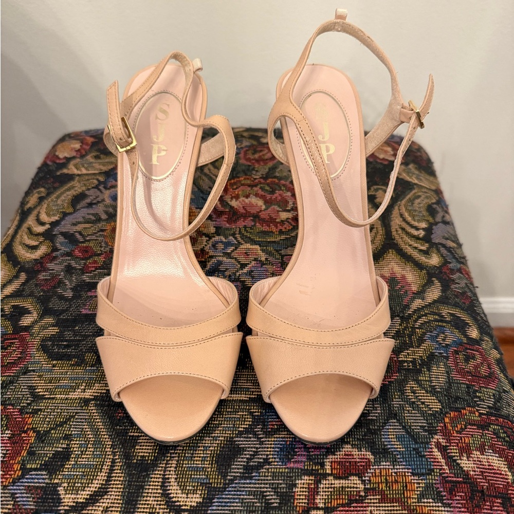 SJP - Elegant Nude Strappy Sandals